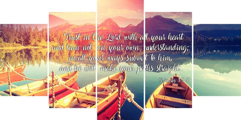 Proverbs 3:5-6 #5 NIV Trust in the Lord Christian Scripture Wall Art Canvas