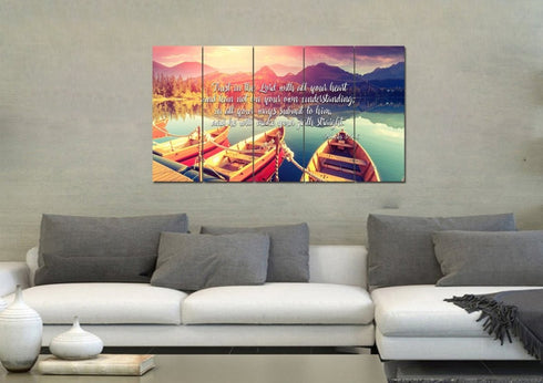 Proverbs 3:5-6 #5 NIV Trust in the Lord Christian Scripture Wall Art Canvas