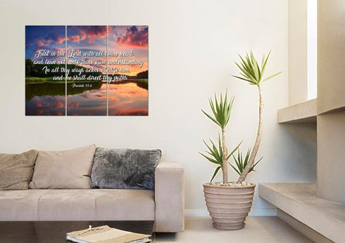 Proverbs 3:5-6 #6 KJV 'Trust in the Lord' Christian Scripture Wall Art Canvas