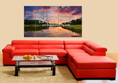 Proverbs 3:5-6 #6 KJV 'Trust in the Lord' Christian Scripture Wall Art Canvas