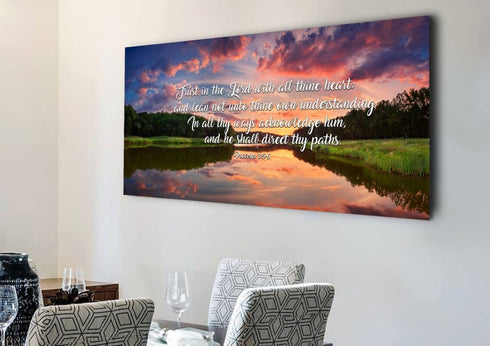 Proverbs 3:5-6 #6 KJV 'Trust in the Lord' Christian Scripture Wall Art Canvas
