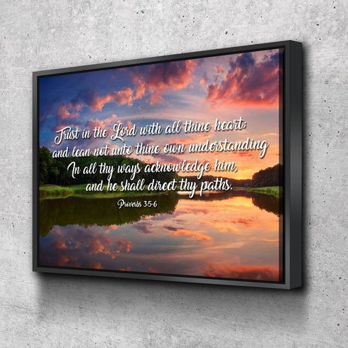Proverbs 3:5-6 #6 KJV 'Trust in the Lord' Christian Scripture Wall Art Canvas