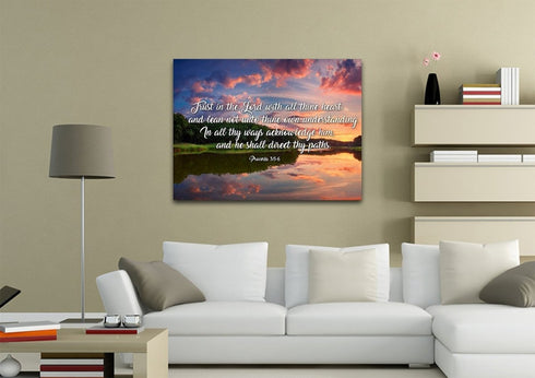 Proverbs 3:5-6 #6 KJV 'Trust in the Lord' Christian Scripture Wall Art Canvas