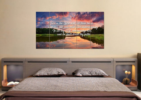 Proverbs 3:5-6 #6 KJV 'Trust in the Lord' Christian Scripture Wall Art Canvas
