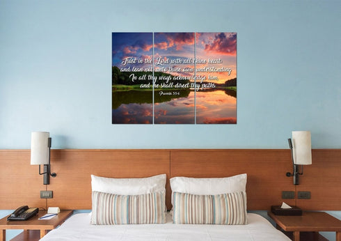 Proverbs 3:5-6 #6 KJV 'Trust in the Lord' Christian Scripture Wall Art Canvas