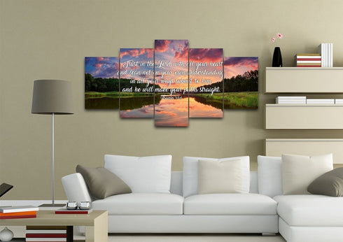 Proverbs 3:5-6 #6 NIV Trust in the Lord Christian Scripture Wall Art Canvas