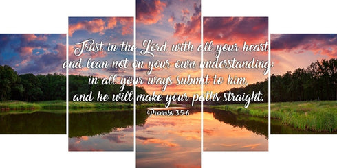 Proverbs 3:5-6 #6 NIV Trust in the Lord Christian Scripture Wall Art Canvas