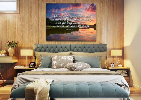 Proverbs 3:5-6 #6 NIV Trust in the Lord Christian Scripture Wall Art Canvas
