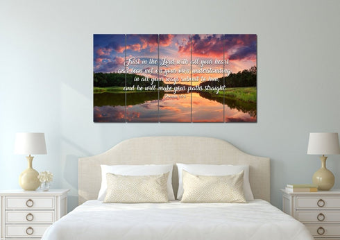 Proverbs 3:5-6 #6 NIV Trust in the Lord Christian Scripture Wall Art Canvas