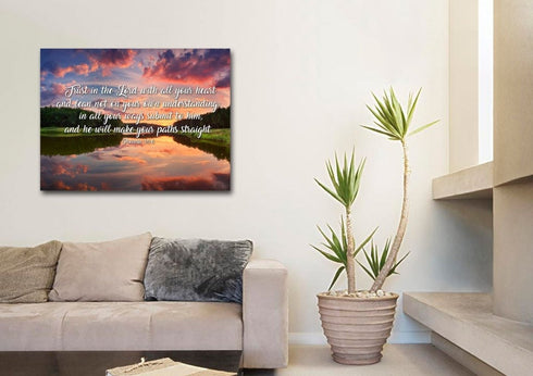 Proverbs 3:5-6 #6 NIV Trust in the Lord Christian Scripture Wall Art Canvas