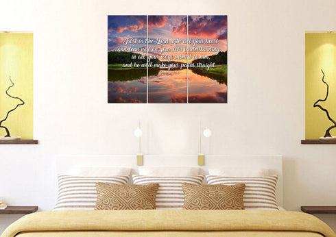Proverbs 3:5-6 #6 NIV Trust in the Lord Christian Scripture Wall Art Canvas
