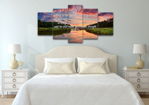 Proverbs 3:5-6 #6 NIV Trust in the Lord Christian Scripture Wall Art Canvas