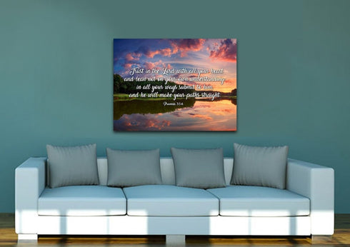 Proverbs 3:5-6 #6 NIV Trust in the Lord Christian Scripture Wall Art Canvas