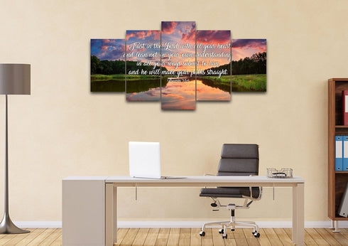 Proverbs 3:5-6 #6 NIV Trust in the Lord Christian Scripture Wall Art Canvas