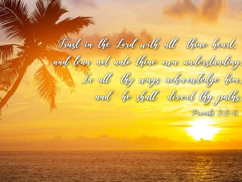 Proverbs 3:5-6 #7 KJV 'Trust in the Lord' Christian Scripture Wall Art Canvas
