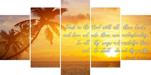 Proverbs 3:5-6 #7 KJV 'Trust in the Lord' Christian Scripture Wall Art Canvas