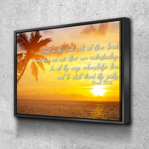 Proverbs 3:5-6 #7 KJV 'Trust in the Lord' Christian Scripture Wall Art Canvas