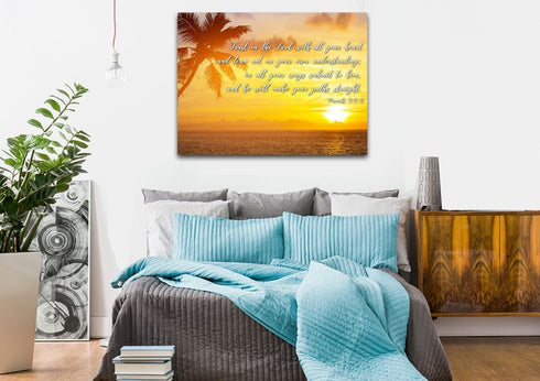 Proverbs 3:5-6 #7 NIV Trust in the Lord Christian Scripture Wall Art Canvas