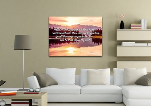 Proverbs 3:5-6 #8 KJV 'Trust in the Lord' Christian Scripture Wall Art Canvas