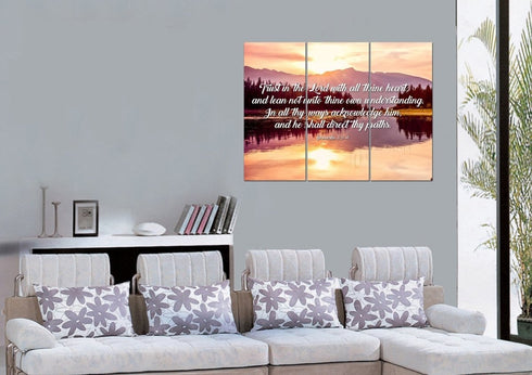 Proverbs 3:5-6 #8 KJV 'Trust in the Lord' Christian Scripture Wall Art Canvas