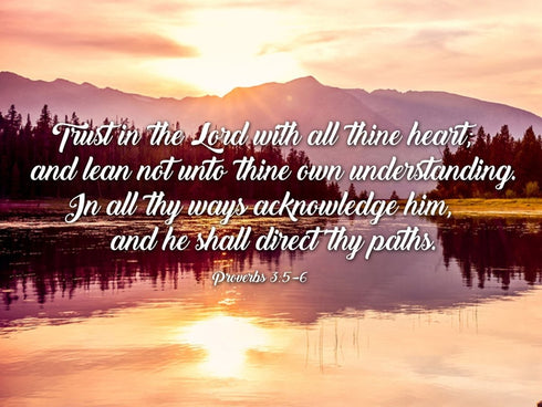 Proverbs 3:5-6 #8 KJV 'Trust in the Lord' Christian Scripture Wall Art Canvas