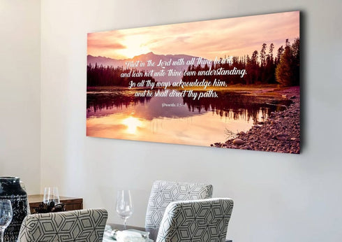 Proverbs 3:5-6 #8 KJV 'Trust in the Lord' Christian Scripture Wall Art Canvas