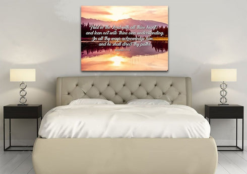 Proverbs 3:5-6 #8 KJV 'Trust in the Lord' Christian Scripture Wall Art Canvas