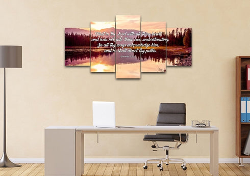 Proverbs 3:5-6 #8 KJV 'Trust in the Lord' Christian Scripture Wall Art Canvas