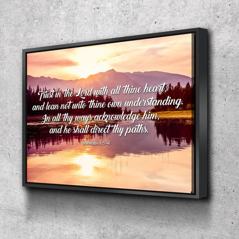 Proverbs 3:5-6 #8 KJV 'Trust in the Lord' Christian Scripture Wall Art Canvas