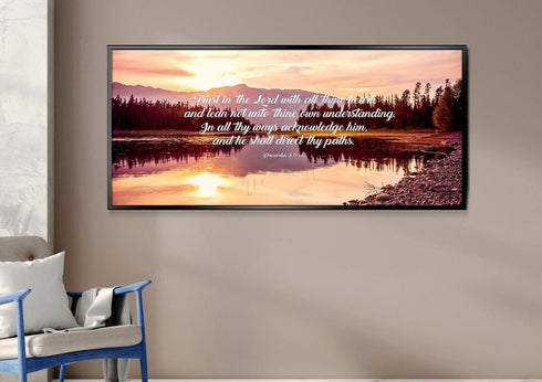 Proverbs 3:5-6 #8 KJV 'Trust in the Lord' Christian Scripture Wall Art Canvas