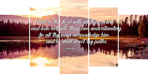 Proverbs 3:5-6 #8 KJV 'Trust in the Lord' Christian Scripture Wall Art Canvas