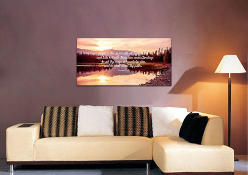 Proverbs 3:5-6 #8 KJV 'Trust in the Lord' Christian Scripture Wall Art Canvas
