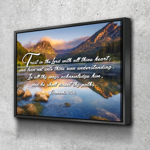 Proverbs 3:5-6 #9 KJV 'Trust in the Lord' Christian Scripture Wall Art Canvas