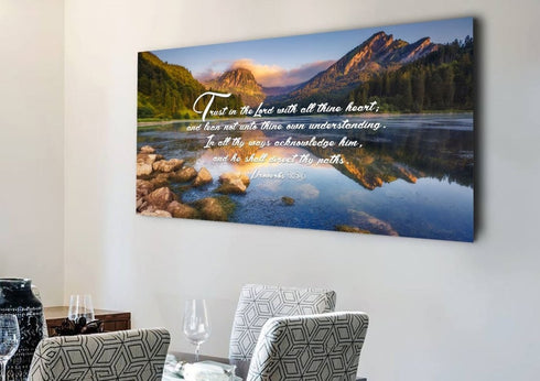 Proverbs 3:5-6 #9 KJV 'Trust in the Lord' Christian Scripture Wall Art Canvas