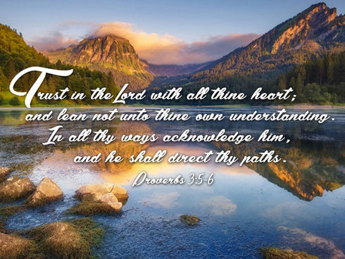 Proverbs 3:5-6 #9 KJV 'Trust in the Lord' Christian Scripture Wall Art Canvas