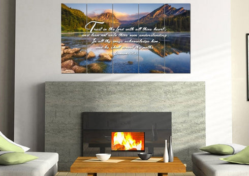 Proverbs 3:5-6 #9 KJV 'Trust in the Lord' Christian Scripture Wall Art Canvas