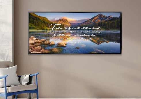 Proverbs 3:5-6 #9 KJV 'Trust in the Lord' Christian Scripture Wall Art Canvas