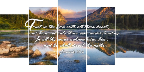 Proverbs 3:5-6 #9 KJV 'Trust in the Lord' Christian Scripture Wall Art Canvas