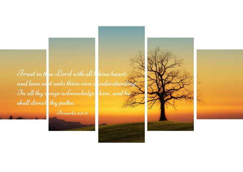 Proverbs 3:5-6 KJV #1a Bible Verse Canvas Wall Art