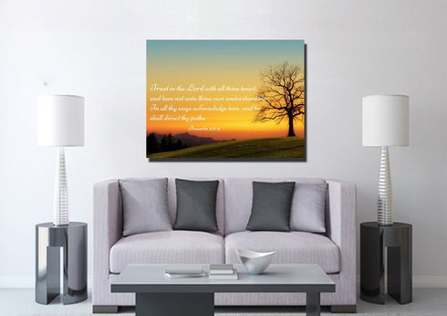 Proverbs 3:5-6 KJV #1a Bible Verse Canvas Wall Art