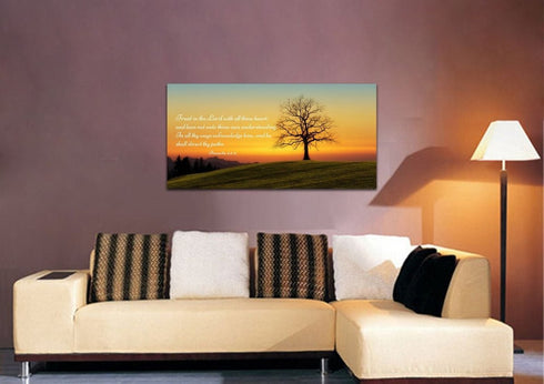 Proverbs 3:5-6 KJV #1a Bible Verse Canvas Wall Art