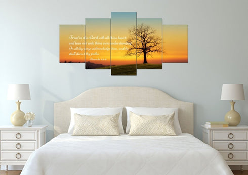Proverbs 3:5-6 KJV #1a Bible Verse Canvas Wall Art