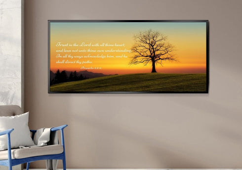 Proverbs 3:5-6 KJV #1a Bible Verse Canvas Wall Art