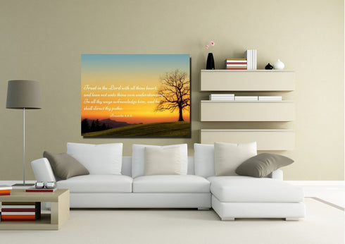 Proverbs 3:5-6 KJV #1a Bible Verse Canvas Wall Art