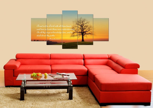 Proverbs 3:5-6 KJV #1a Bible Verse Canvas Wall Art