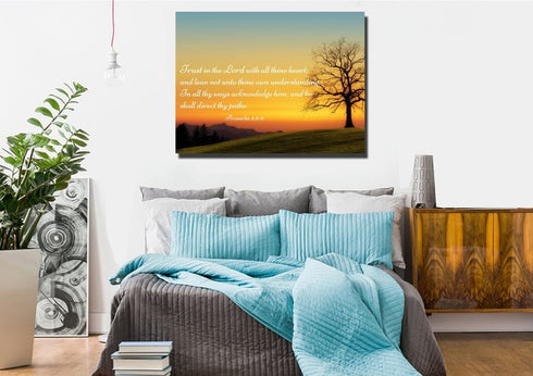 Proverbs 3:5-6 KJV #1a Bible Verse Canvas Wall Art