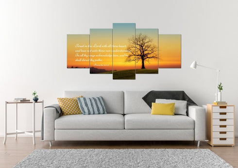 Proverbs 3:5-6 KJV #1a Bible Verse Canvas Wall Art