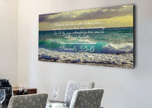 Proverbs 3:5-6 KJV #2 Bible Verse Canvas Wall Art