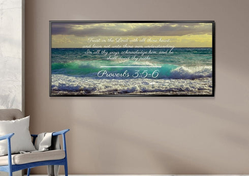 Proverbs 3:5-6 KJV #2 Bible Verse Canvas Wall Art