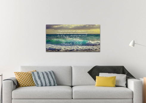 Proverbs 3:5-6 KJV #2 Bible Verse Canvas Wall Art